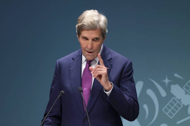 US Secretary of State John Kerry Gives A Speech